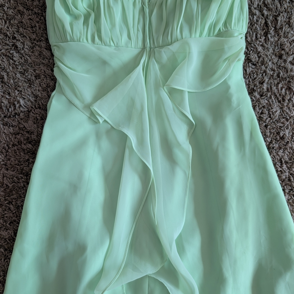 Elegant Flowy Strapless Green Formal Dress Size Large - Picture 5 of 6